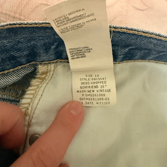 Tommy Hilfiger Cropped Boyfriend Jeans Women’s Size 10 New Vintage Wash Y2K - Picture 4 of 4